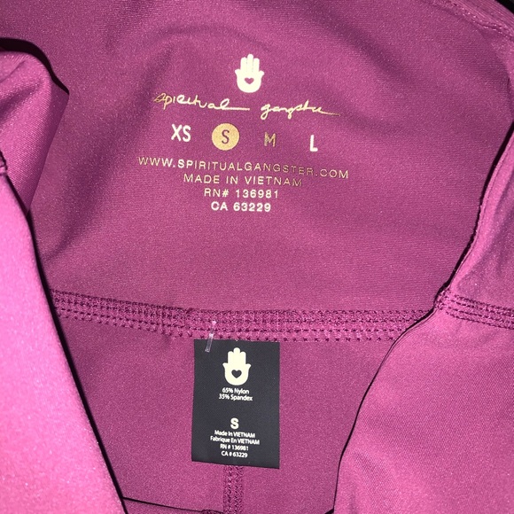 Woman’s Spiritual Gangster Purple Stripe Leggings - Picture 6 of 6